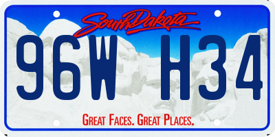SD license plate 96WH34