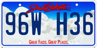 SD license plate 96WH36