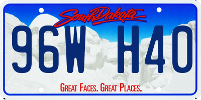 SD license plate 96WH40