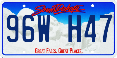 SD license plate 96WH47