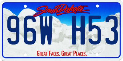SD license plate 96WH53