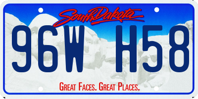 SD license plate 96WH58