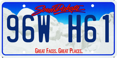 SD license plate 96WH61
