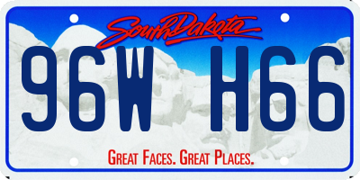 SD license plate 96WH66