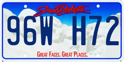 SD license plate 96WH72