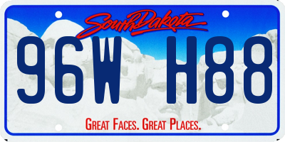 SD license plate 96WH88