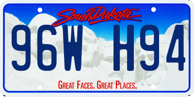 SD license plate 96WH94
