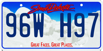 SD license plate 96WH97