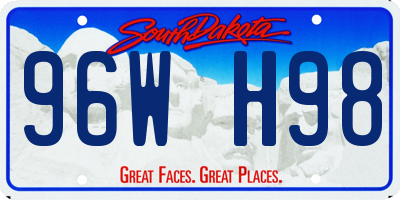 SD license plate 96WH98