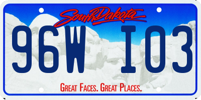 SD license plate 96WI03