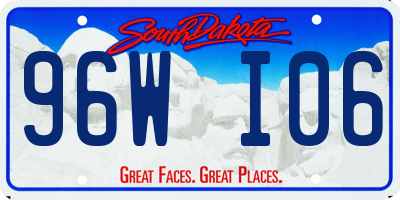 SD license plate 96WI06