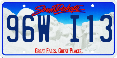 SD license plate 96WI13