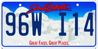 SD license plate 96WI14