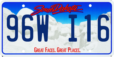 SD license plate 96WI16