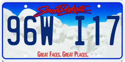SD license plate 96WI17