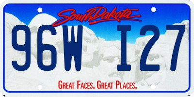 SD license plate 96WI27