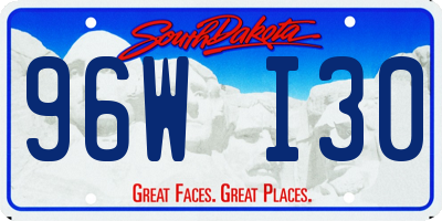 SD license plate 96WI30