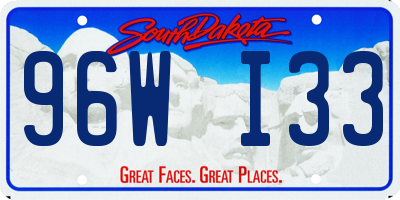 SD license plate 96WI33