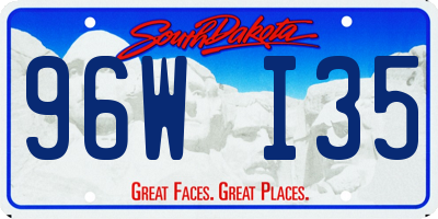 SD license plate 96WI35