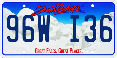 SD license plate 96WI36