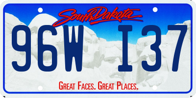 SD license plate 96WI37