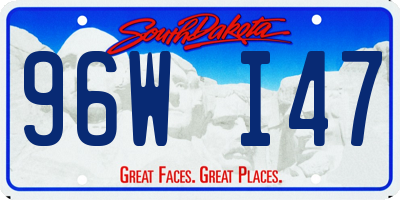 SD license plate 96WI47