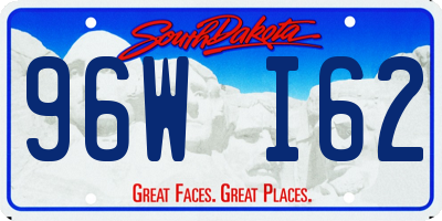 SD license plate 96WI62