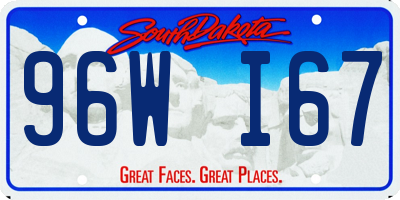 SD license plate 96WI67