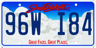 SD license plate 96WI84