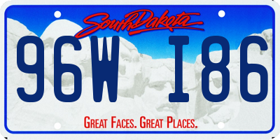 SD license plate 96WI86