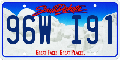 SD license plate 96WI91