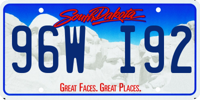 SD license plate 96WI92