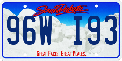 SD license plate 96WI93