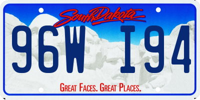 SD license plate 96WI94