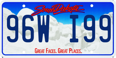 SD license plate 96WI99