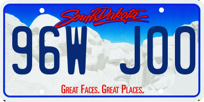 SD license plate 96WJ00