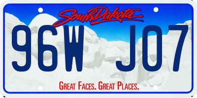 SD license plate 96WJ07