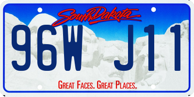 SD license plate 96WJ11