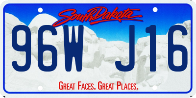 SD license plate 96WJ16
