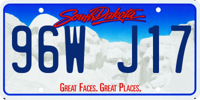 SD license plate 96WJ17