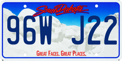 SD license plate 96WJ22