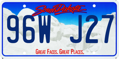 SD license plate 96WJ27