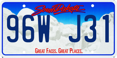 SD license plate 96WJ31