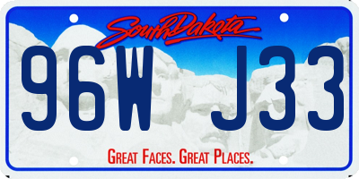 SD license plate 96WJ33