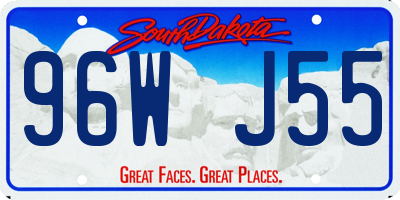 SD license plate 96WJ55