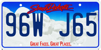 SD license plate 96WJ65