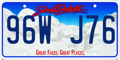 SD license plate 96WJ76