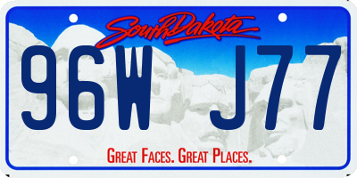 SD license plate 96WJ77