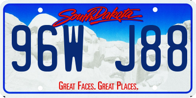 SD license plate 96WJ88