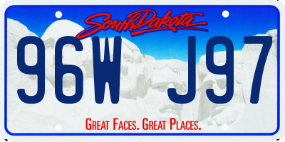 SD license plate 96WJ97